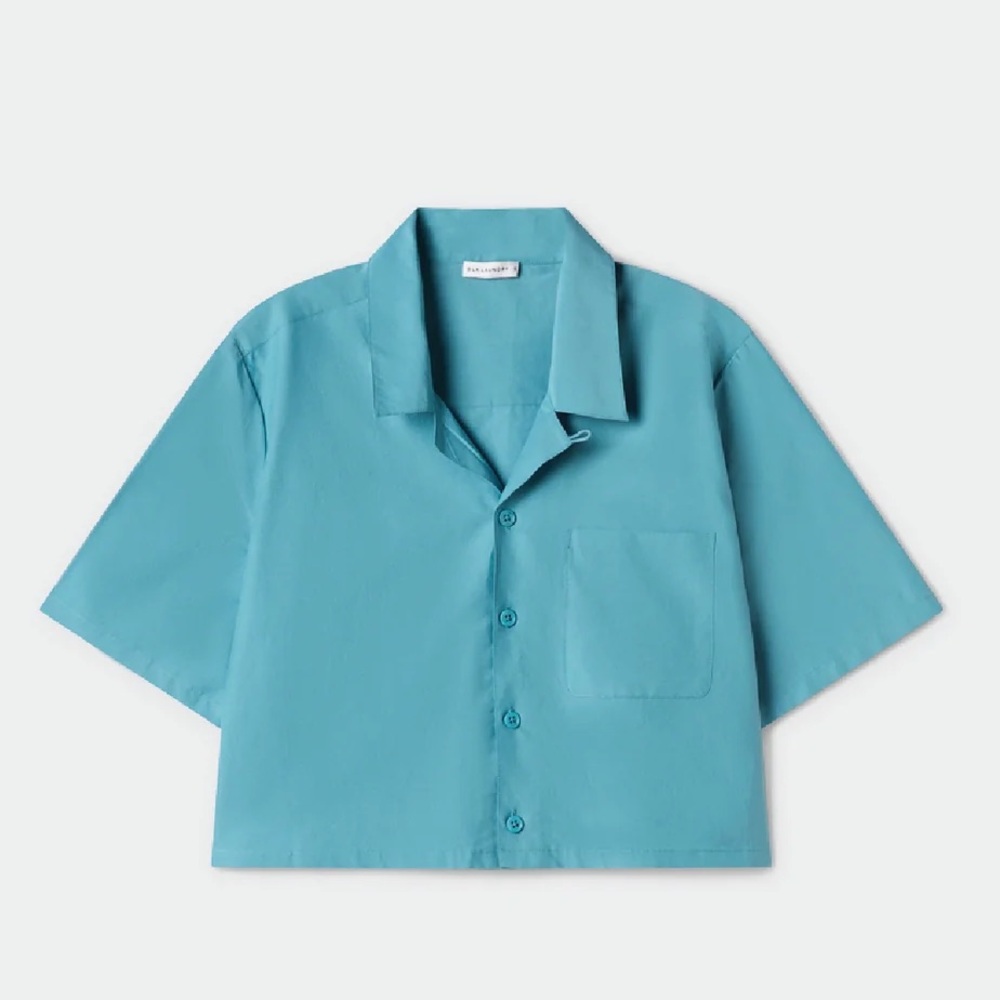 Cotton and Silk Cropped Shirt